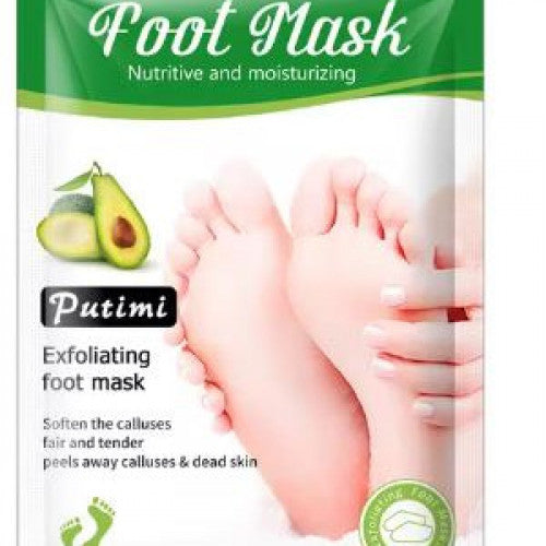 Mascarilla exfoliante para pies de aguacate food mask