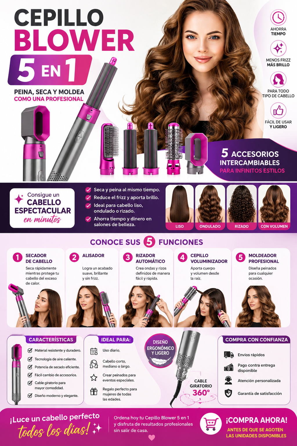 Cepillo blower 5 en 1