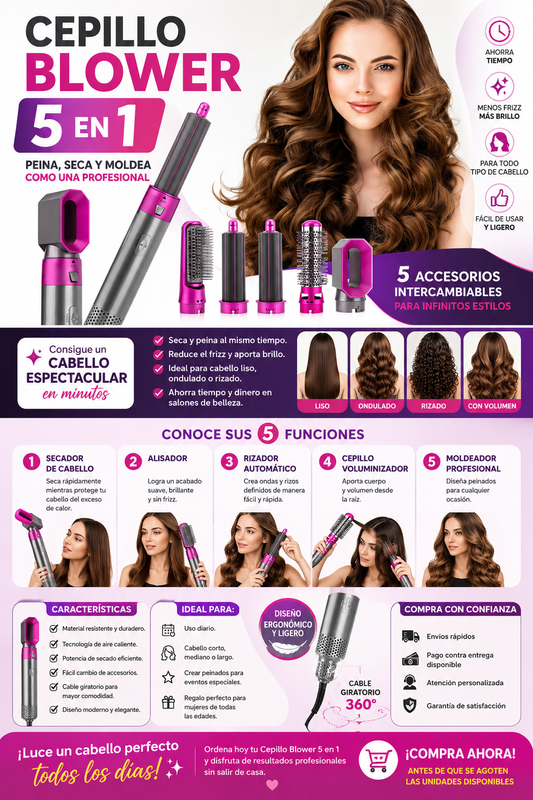 Cepillo blower 5 en 1