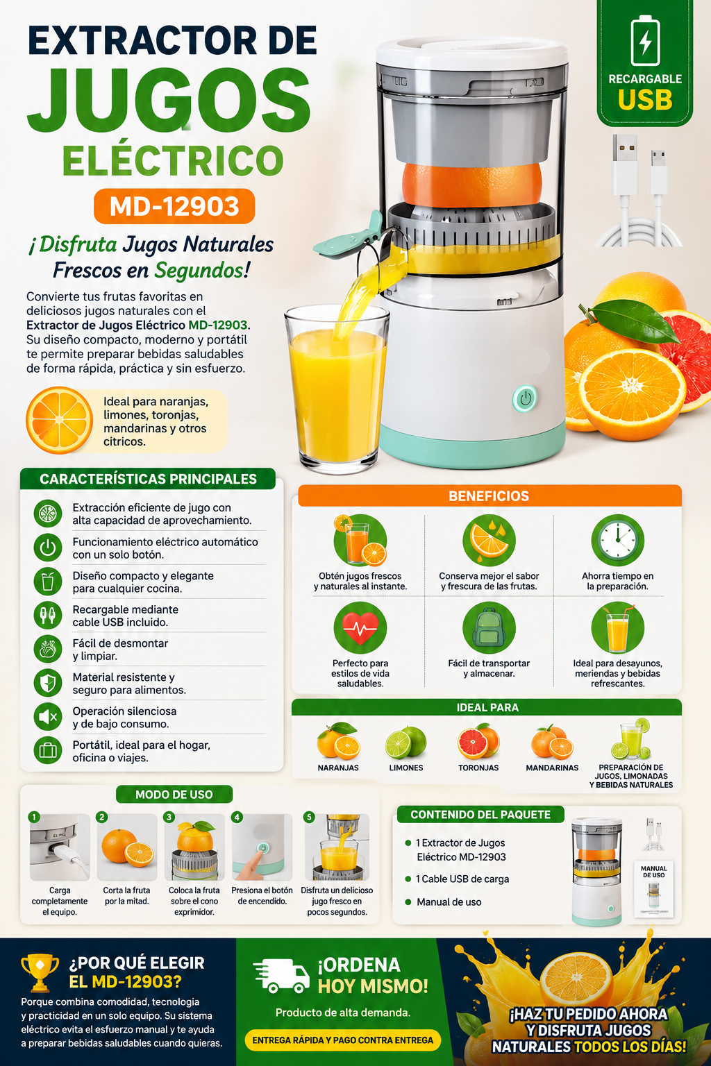 Extractor De Jugo MD-12903