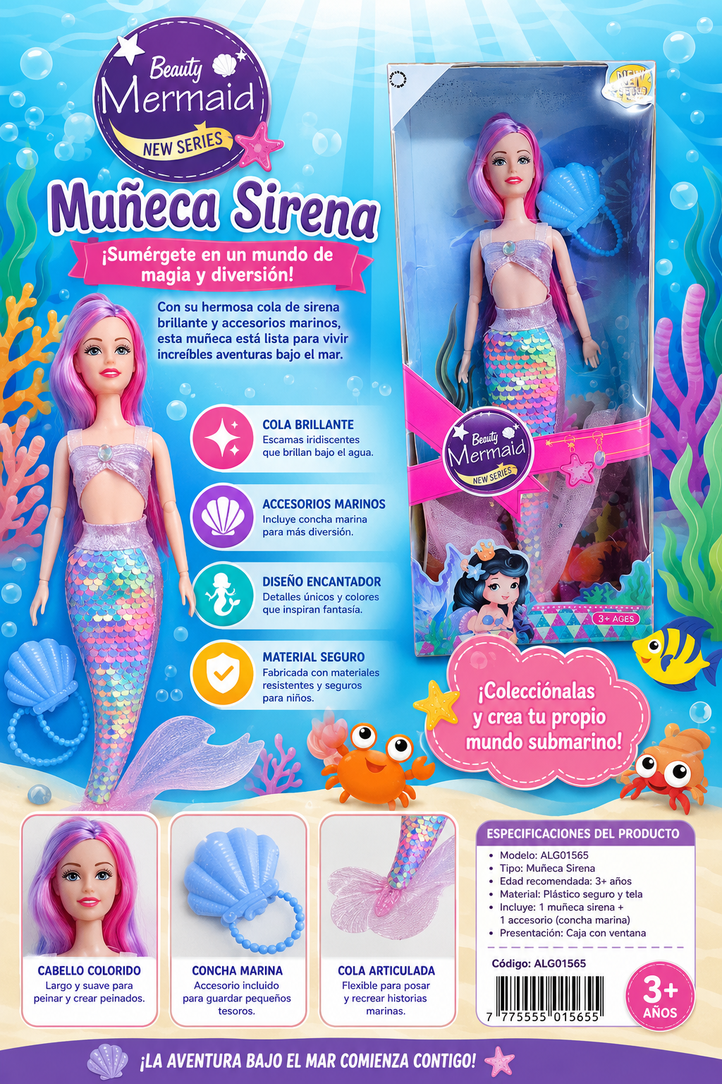 MUÑECA SIRENA / ALG01565